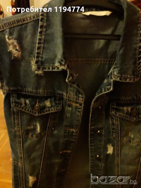 Дамски марков дълъг дънков елек, снимка 1