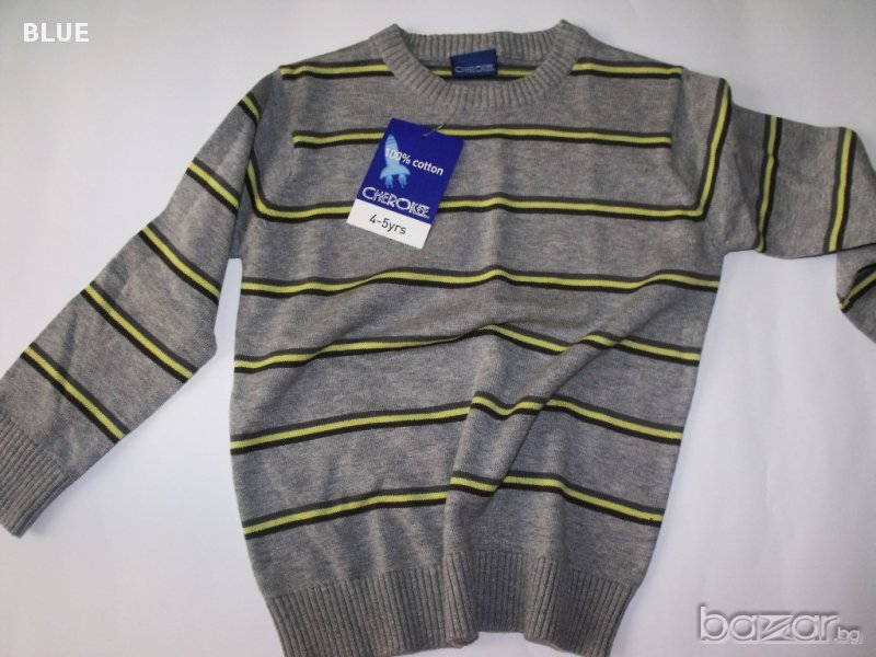 Нов тънък памучен пуловер "Cherokee"  4-5 год., снимка 1