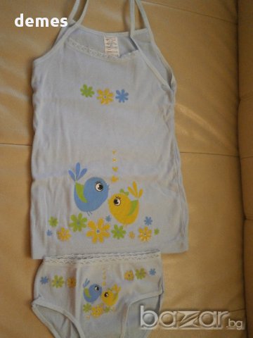          	 Луксозен детски комплект с потник и бикини Donella за 5-6 годишно момиче, нов 