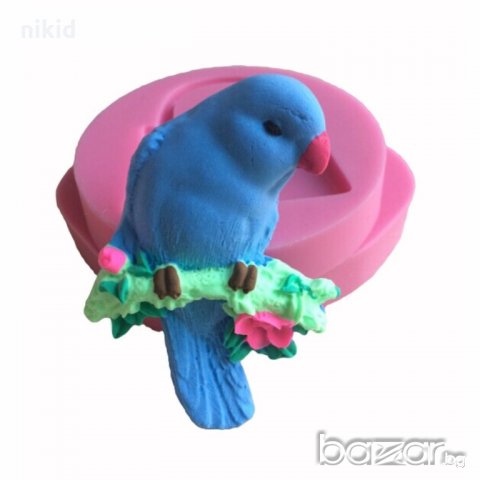 Папагал силиконов молд форма декорация и украса торта фондан шоколад