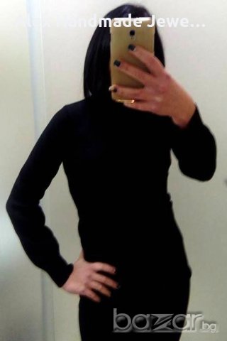 Черно поло Motivi, снимка 1 - Блузи с дълъг ръкав и пуловери - 17778467