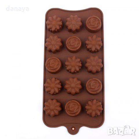 740 Силиконова форма за шоколадови бонбони цветенца и розички, снимка 7 - Форми - 24216425