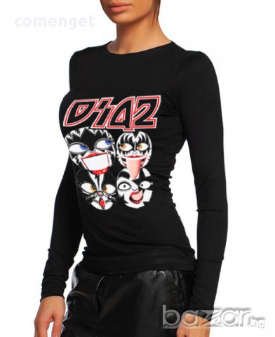 ХИТ! Дамски топ ROCK BAND с хитов принт! Бъди различна поръчай модел с ТВОЯ идея!