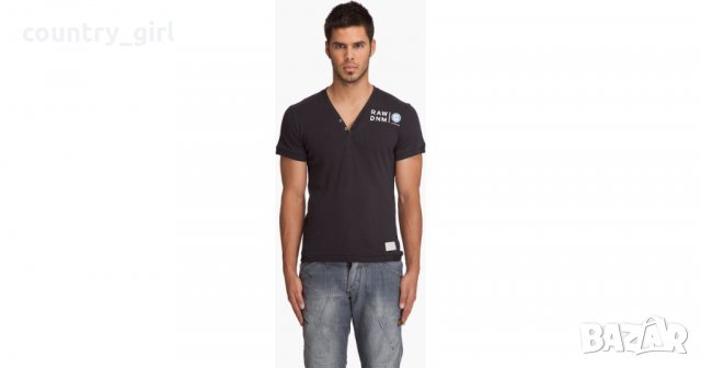 G-Star RAW Station V Neck Grand - страхотна мъжка тениска