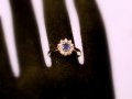 златен пръстен корона със син шпинел 2.31 грама/размер №52, снимка 5