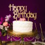 златист Happy Birthday твърд Акрил топер за торта украса декорация надпис Рожден ден
