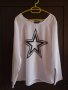 бяла шифонена  блуза звезда размер ХЛ, снимка 1 - Тениски - 25056697