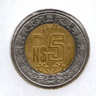 Mexico-5 Nuevos Pesos-1993-KM# 552, снимка 2 - Нумизматика и бонистика - 13908768