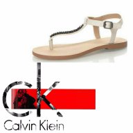 ПРОМО 🍊 CALVIN KLEIN 40 номер 🍊 Дамски сандали от естествена кожа с камъни нови с кутия, снимка 6 - Сандали - 15016482