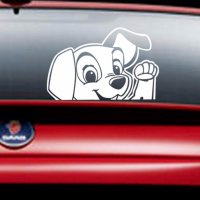 сладко кученце далматинец бял стикер лепенка за автомобил кола, снимка 1 - Аксесоари и консумативи - 20128936