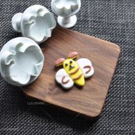3 бр пчела пчели пчелички разперени форми с бутало резец за украса декор торта фондан , снимка 1 - Форми - 15006797