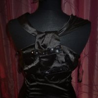 Черна  сатенена рокля , снимка 5 - Рокли - 19137156