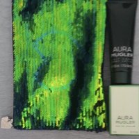 Нов комплект THIERRY MUGLER AURA 5 ml  EDP + 50 ml боди лосион + козметична торбичка, снимка 13 - Козметика за тяло - 22947392