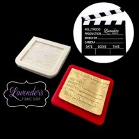 Clapper board дъска за прожекции филми силиконов молд форма декор торта сладки фондан и др. украса, снимка 1 - Форми - 23857261
