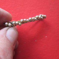 Старинна игла брошка с естествени перли , снимка 2 - Други - 25535751
