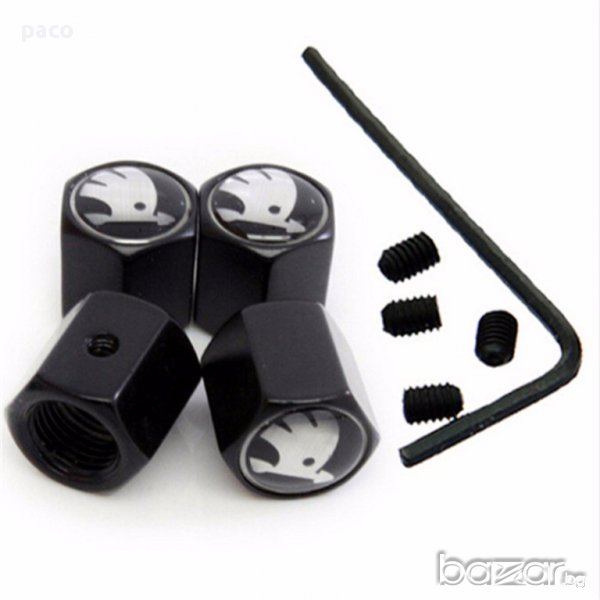 Защита от кражба! Метални капачки за вентили! Шкода!, снимка 1