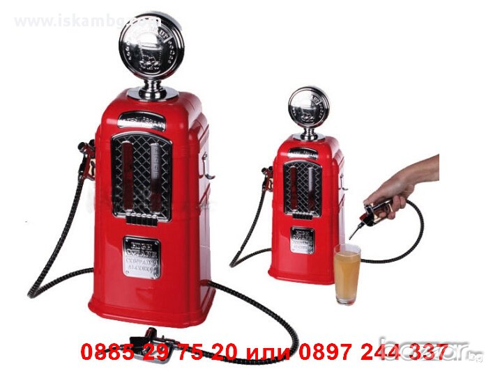 Червена Ретро бензинова колонка за напитки - код ДВОЙНА, снимка 1