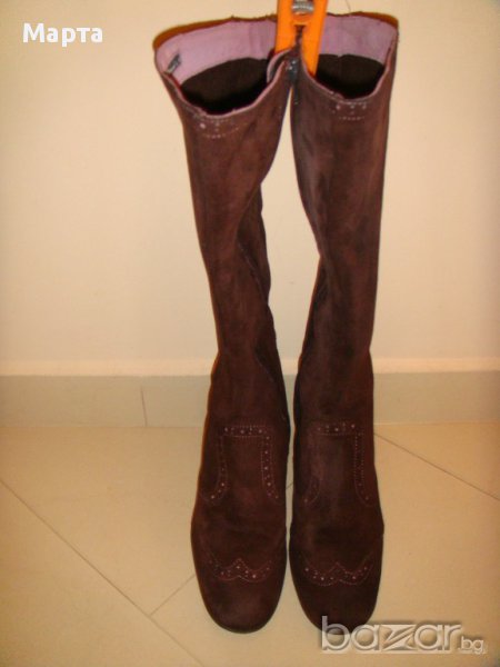 Ботуши Tamaris естествен велур, снимка 1