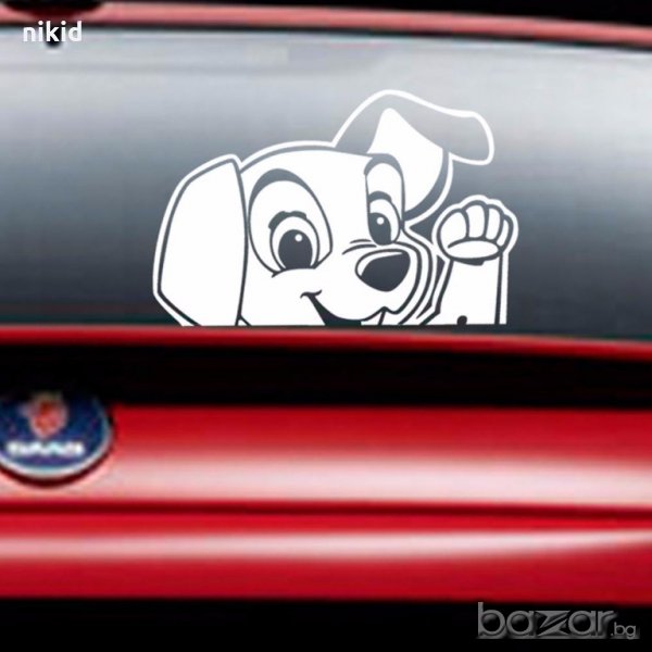 сладко кученце далматинец бял стикер лепенка за автомобил кола, снимка 1