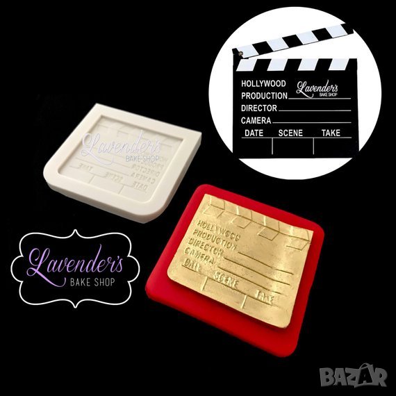 Clapper board дъска за прожекции филми силиконов молд форма декор торта сладки фондан и др. украса, снимка 1