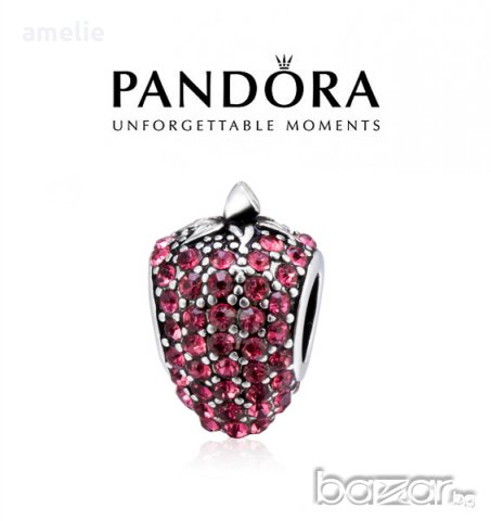 Черен Петък! Талисман Pandora Strawberry. Колекция Amélie, снимка 1 - Гривни - 17698588