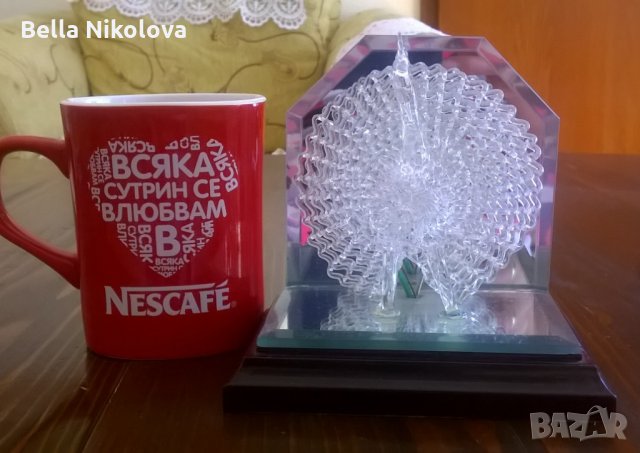 стъклен светещ паун, снимка 9 - Декорация за дома - 22843237