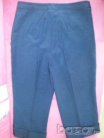 Дамски панталон с маншети три четвърти черен, снимка 2 - Панталони - 16020041