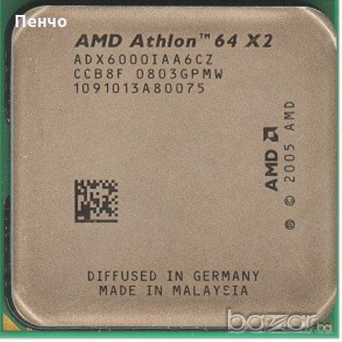 Процесор за компютър АМД AMD CPU Athlon 64x2 6000 3.0GHz/2MB Socket AM2 ADX6000IAA 