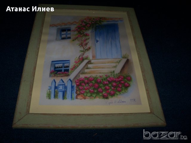 " Вратата към дома", пастел, френски художник, снимка 2 - Картини - 10315734