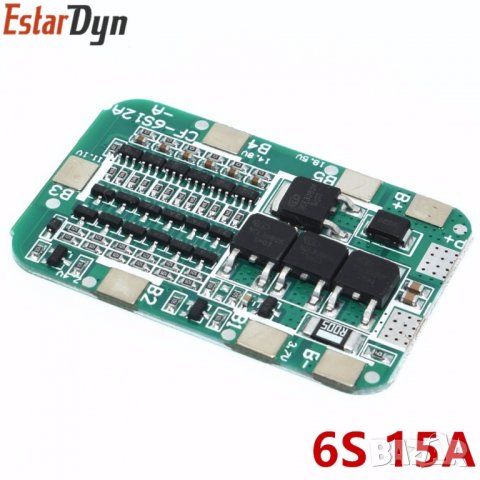 6S BMS Контролер за зареждане на литиево йонни батерии, зарядно за 6 клетки 
