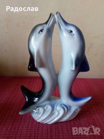 стара порцеланова фигура Делфини, снимка 2 - Декорация за дома - 24674153