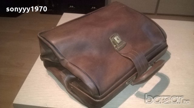 АНТИКА-ретро кожена докторска чанта 40х31х15см, снимка 6 - Антикварни и старинни предмети - 19111154