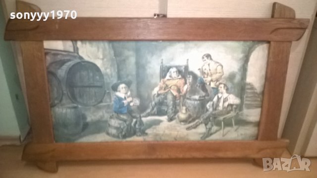 картина-106х66см-дървена рамка-наздравица-внос германия, снимка 2 - Колекции - 25977299