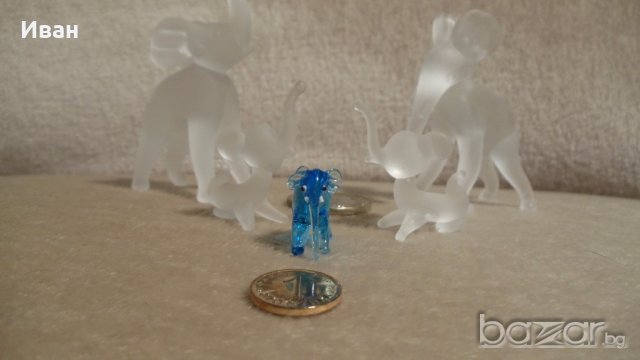 Фигурки миниатюрни слончета матов кристал, снимка 3 - Колекции - 19344906