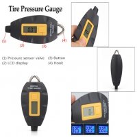 Електронен LCD манометър за измерване на налягането в гумите, снимка 14 - Аксесоари и консумативи - 15650064