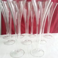 Високи стъклени кристални чаши  , снимка 9 - Антикварни и старинни предмети - 20400780