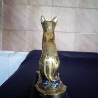 месингова статуетка-египетска котка, снимка 4 - Антикварни и старинни предмети - 21759983