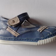 Детски обувки за момче от естествена кожа, ортопедични с лепенка в синьо, снимка 1 - Детски маратонки - 10106546