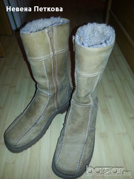 Велурени ботуши с вътрешна кожа р-р 35, снимка 1