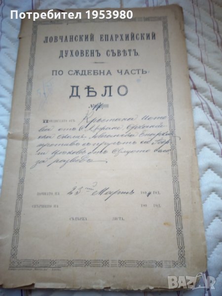 Бракоразводно дело 1894 година, снимка 1