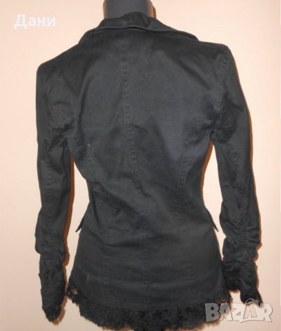Дамско  черно сако с дантела Енита, снимка 5 - Сака - 23181031