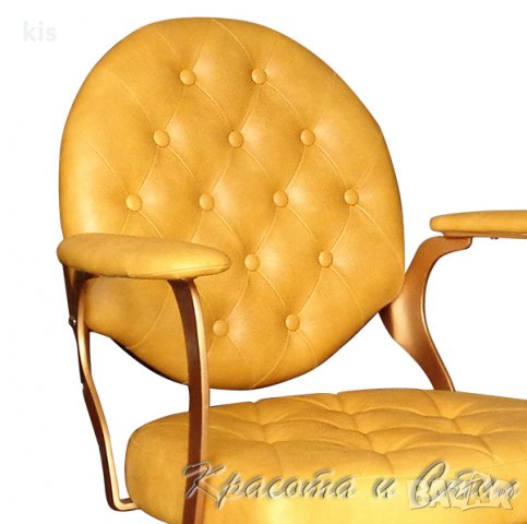 Фризьорски стол - жълт, снимка 2 - Фризьорски столове - 24246866