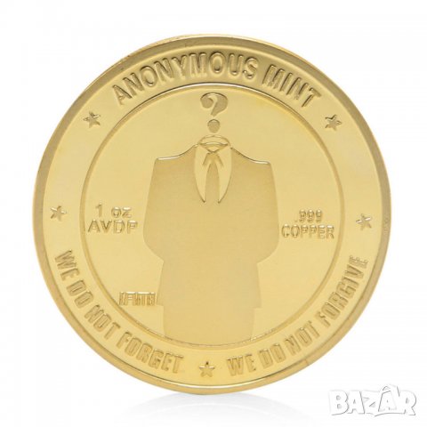 Bitcoin Anonymous колекционерска монета, снимка 2 - Нумизматика и бонистика - 23181652