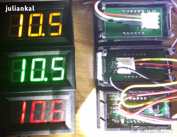 Цифров дигитален волтметър Dс 0 - 100 волта волтмер червен жълт зелен сини и бял, снимка 2 - Друга електроника - 13007304