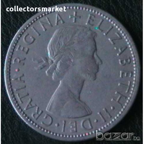 ½ крона 1956, Великобритания, снимка 2 - Нумизматика и бонистика - 15846354