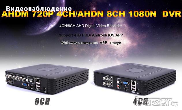 FULL HD AHD-М 720p AHR IP NVR 4 Канален DVR За Ahd-М / 720Р / 1080H Аналогови или IP Камери, снимка 10 - Камери - 14300795