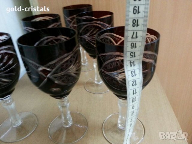 кристални чаши цветен кристал, снимка 5 - Антикварни и старинни предмети - 25769741