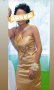 Златиста елегантна рокля , снимка 1 - Рокли - 25290384