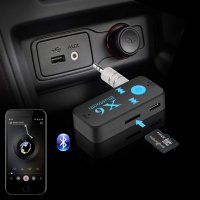 Авто Хендсфрий Блутут Приемник / Handsfree Bluetooth v4.1 Car Receiver с TF/SD карта, снимка 1 - Аксесоари и консумативи - 24787838
