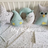 Бебешки възглавнички и чаршафи за бебешка кошарка, снимка 3 - Спално бельо и завивки - 25757325